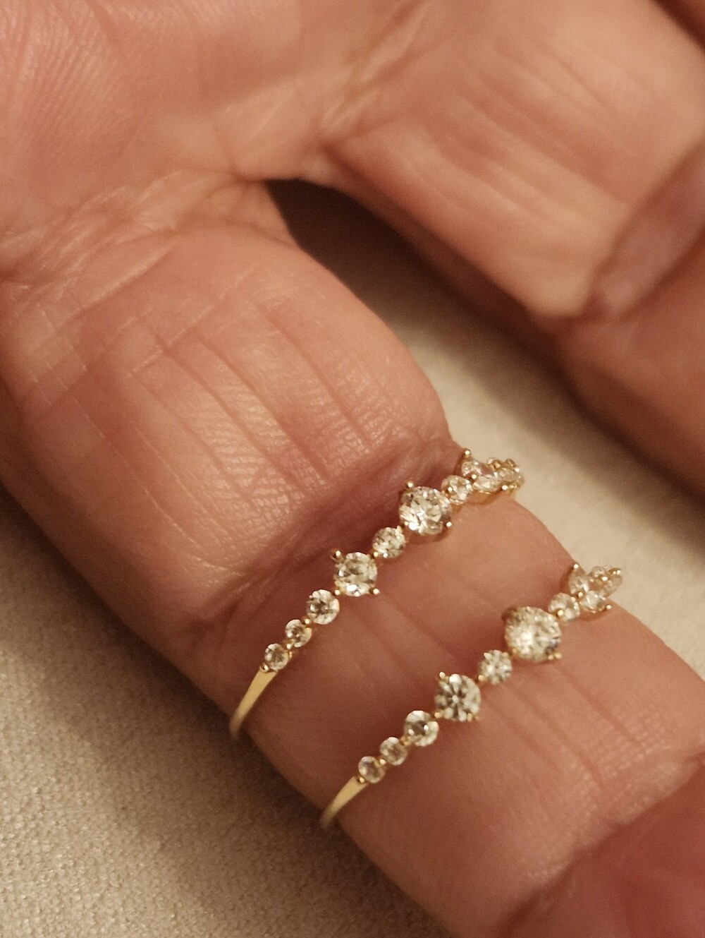 10kt  Ring  Two Ring Size 7